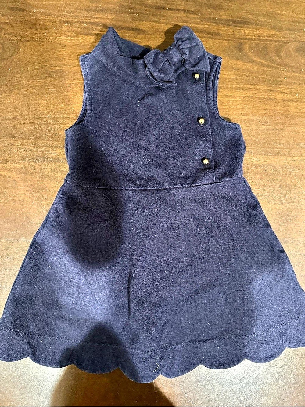 Janie and Jack The Forever Bow Dress Blue Sleeveless Dress